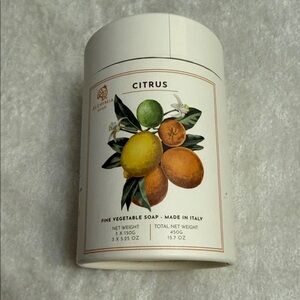 A.L.C. Citrus Hand & Body Soap — White with Green, Yellow, Orange Artwork